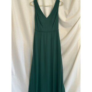 Juniper Green Bridesmaid Dress frm David's Bridal, Vneck, maxi, Sleeveless, Sz 0